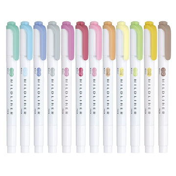 Bright Liner Plus: rotuladores pastel, punta cincel y tinta a base de agua,  forma ergonómica, material escolar y de oficina, paquete de 6 colores