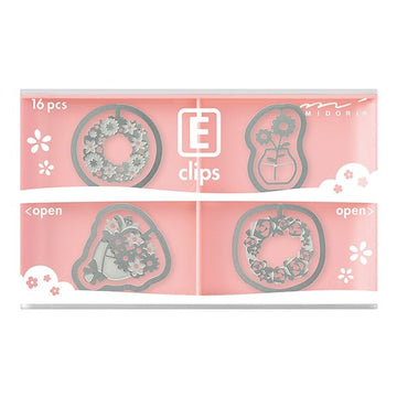 Midori | Clips Metálicos Etching Flores