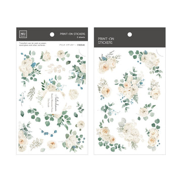 MU LifeStyle | Transfer Stickers 169 Elegant White Flowers