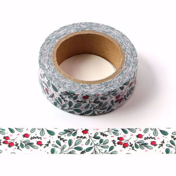 MZW | Red Bud Green Leaf Washi Tape