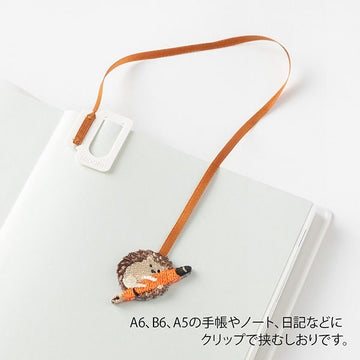 Midori | Hedgehog Embroidery Bookmark Clip