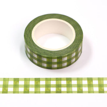 MZW | Green Watercolor Grid Washi Tape