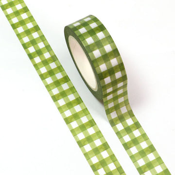 MZW | Green Watercolor Grid Washi Tape