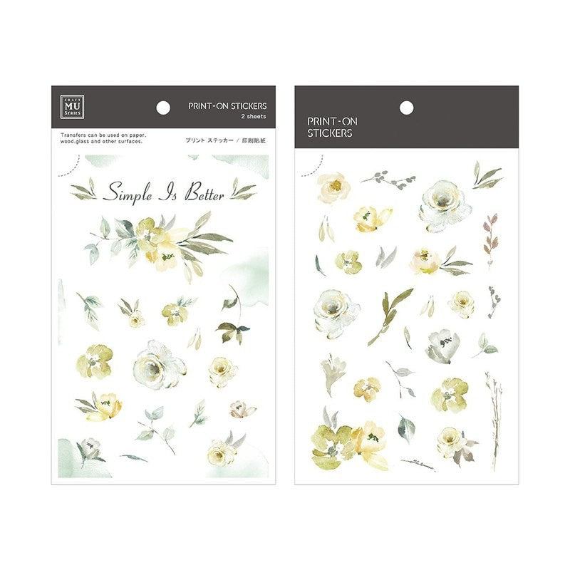 MU LifeStyle | Pegatinas Transferibles 081 Green Roses