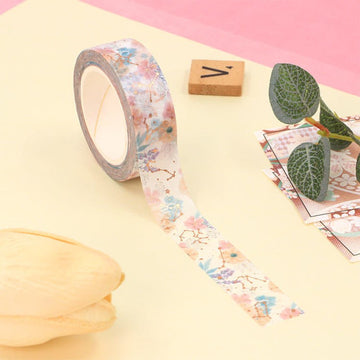 MZW | Foil Floral & Constellations White Washi Tape