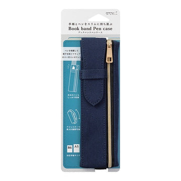 Midori | Book Band Pencil Case B6 - A5 Navy Blue