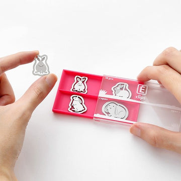Midori | Clips Metálicos Etching Conejos