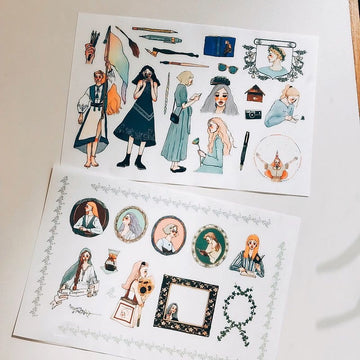 The Dolce Life | Literature Girl Transfer Stickers (2pc)