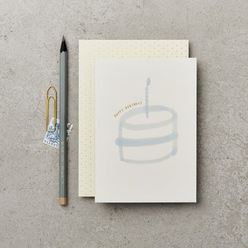 Katie Leamon | Tarjeta de Felicitación B-Day Cake Blue