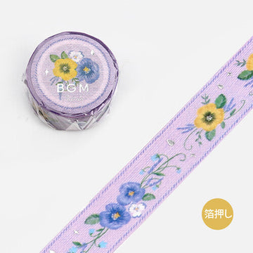 BGM | Foil Embroidered Ribbon Violet Washi Tape