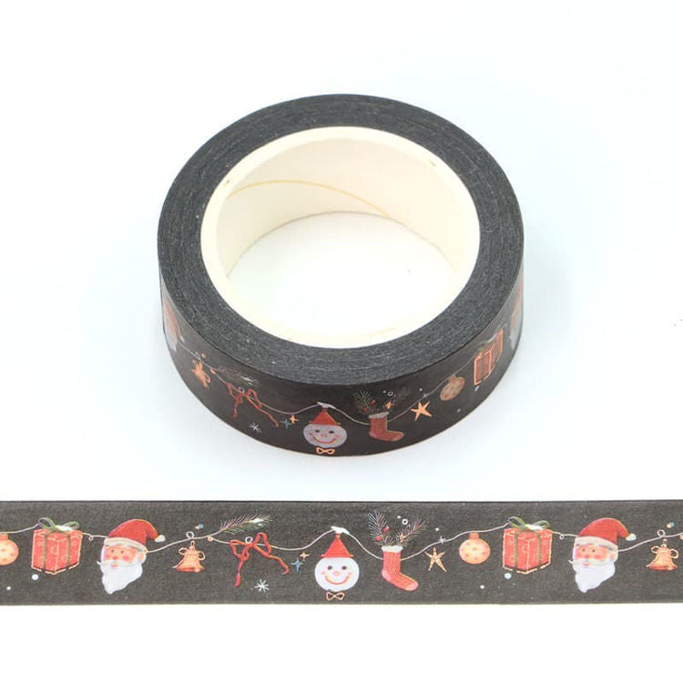 MZW | Foil Black Christmas Washi Tape