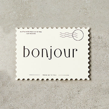 Katie Lemon | Vintage Type Bonjour Postcard