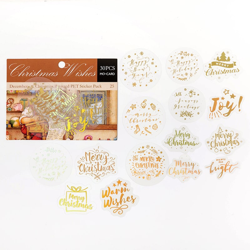 Mo Card | Pegatinas Christmas Carol Xmas Wishes