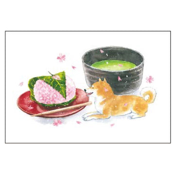 Activate | Shiba Inu Tea & Wagashi Postcard