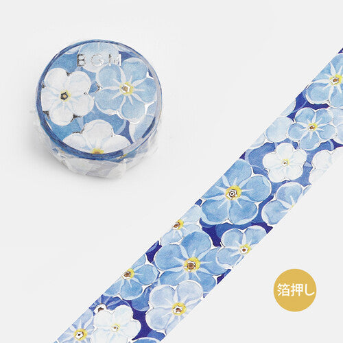 BGM | Foil Sea Of Blue Flowers Washi Tape