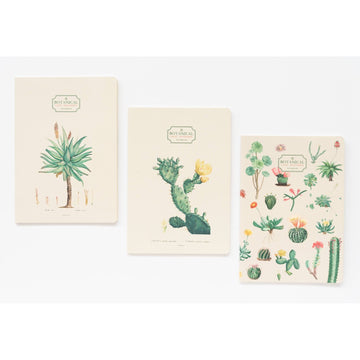 Kokonote | Pack of 3 A5 Botanical Cacti Notebooks
