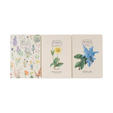 Kokonote | Pack of 3 A6 Botanical Wild Flowers Notebooks