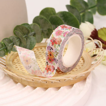 MZW | Watercolor Red Yellow Floral Washi Tape
